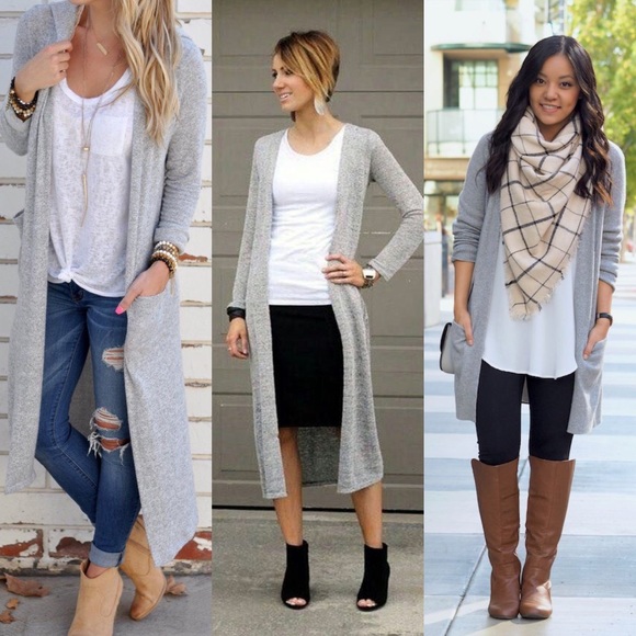 Forever 21 Long Gray Cardigan - Picture 1 of 6
